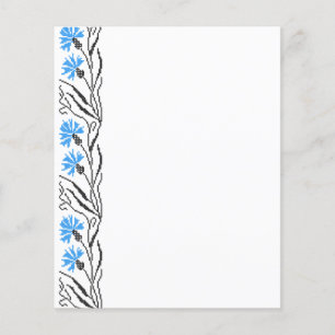 Blauw Korenbloem kruissteekontwerp Flyer