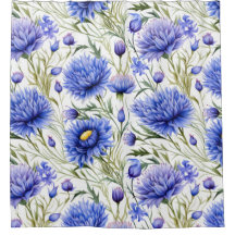 Blauw Korenbloem Naadloos Patroon, Blauwe Bloemen