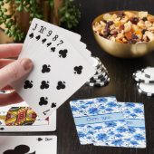 Blauw Korenbloem Type Bloempatroon Pokerkaarten (Insitu)