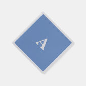 Blauw Korensblauw Monogram Initiaal Wit Aangepaste Servet (Hoek)