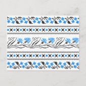 Blauw kornflower kruisstitsontwerp briefkaart (Voorkant)