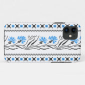 Blauw kornflower kruisstitsontwerp Case-Mate iPhone case (Achterkant (horizontaal))