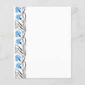 Blauw kornflower kruisstitsontwerp flyer (Voorkant)