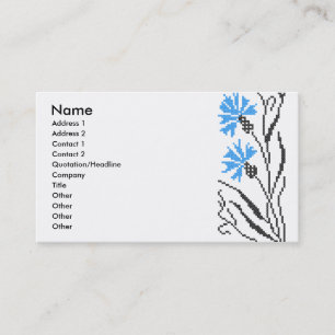 Blauw kornflower kruisstitsontwerp visitekaartje