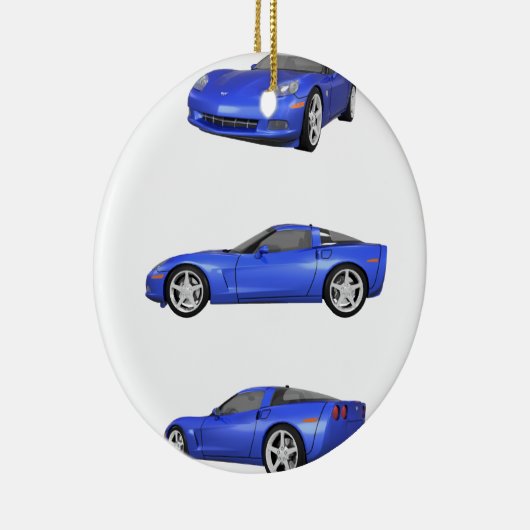 Blauw korvet: keramisch ornament (Rechts)