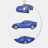 Blauw korvet: keramisch ornament (Links)