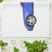 Blauw korvet: theedoek (Gevouwen)