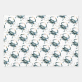 Blauw krab Nautical Delights Patroon Inpakpapier Vel (Voorkant)
