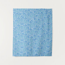 Blauw krabbelpatroon wandkleed