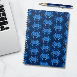 Blauw krabben zeekust oceaan patroon notitieboek