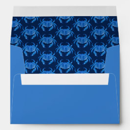Blauw krabpatroon envelop