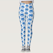 Blauw Krabpatroon Leggings (Voorkant)