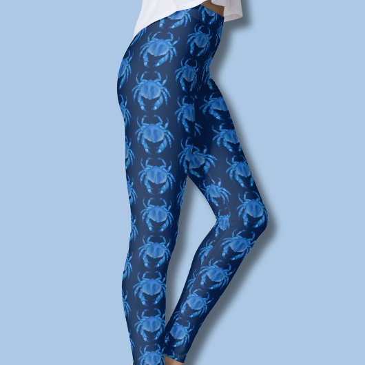 Blauw Krabpatroon Leggings