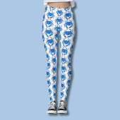 Blauw Krabpatroon Leggings