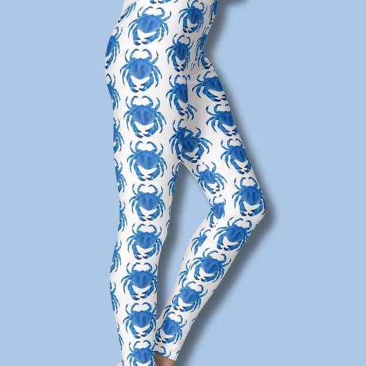 Blauw Krabpatroon Leggings