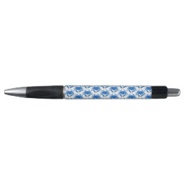 Blauw krabpatroon pen
