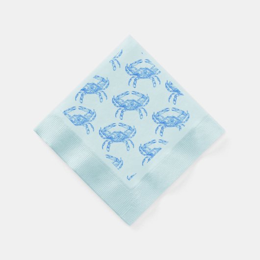  blauw krabpatroon servet (Hoek)