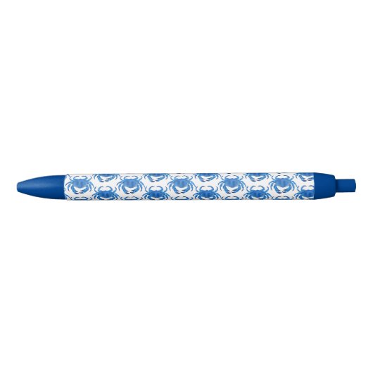 Blauw krabpatroon zwarte inkt pen (Voorkant)