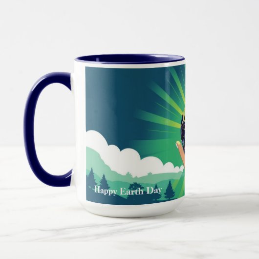 Blauw Kracht Aardedag Sfeer Mok (Links)