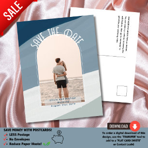 BLAUW Krap budget? Kies voor Photo Save The Date Briefkaart