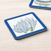 Blauw Krijt Sticks op een Onderzetter Set (Linkerzijde)