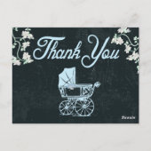 Blauw krijtbord Douche Dank u kaarten (Achterkant)