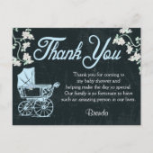 Blauw krijtbord Douche Dank u kaarten (Voorkant)