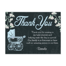 Blauw krijtbord Douche Dank u kaarten