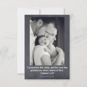 Blauw Krijtbord Foto - 3x5 Geboorteaankondiging Aankondiging (Achterkant)