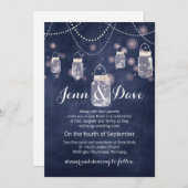 Blauw Krijtbord Mason Jar bruiloft uitnodiging (Voorkant / Achterkant)