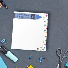 Blauw krijtje & sterren Kleurrijke notitie van de  Notitieblok