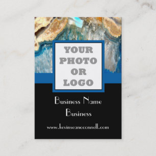 Blauw kristal agate foto logo visitekaartje