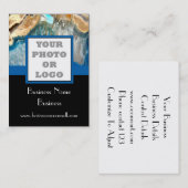 Blauw kristal agate foto logo visitekaartje (Voorkant / Achterkant)