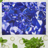 Blauw Kristal Diamant Harten Theedoek (Gevouwen)