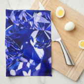 Blauw Kristal Diamant Harten Theedoek (Quarter Fold)
