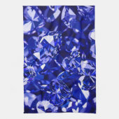 Blauw Kristal Diamant Harten Theedoek (Verticaal)