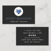 Blauw Kristal Diamant Sieraden Ontwerp Social Medi Visitekaartje (Voorkant / Achterkant)