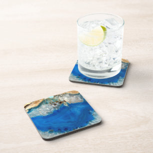 blauw kristal drankjes onderzetter