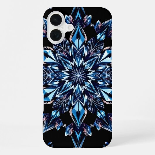 Blauw Kristal Effect iPhone Hoesje (Achterkant)