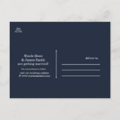 Blauw kristal elegant romantisch Save the Date Aankondigingskaart (Achterkant)