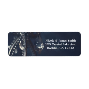 Blauw kristal elegant romantisch trouwuitnodiging etiket