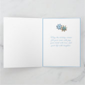 Blauw Kristal en Gouden Sneeuwvlokken Kaart (Binnen)