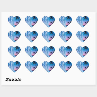 Blauw Kristal Hart Galaxy Sticker | Fonkelende Tro