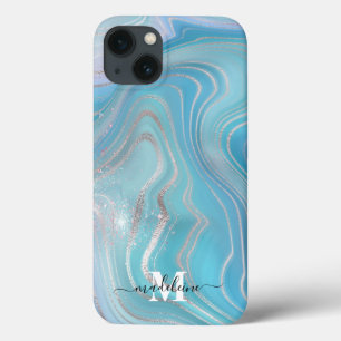 Blauw kristal marmer Iridescent Agate Case-Mate iPhone Case