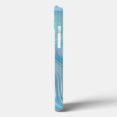 Blauw kristal marmer Iridescent Agate Case-Mate iPhone Case (Achterkant / Links)