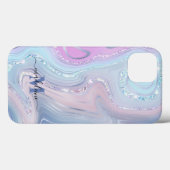 Blauw kristal marmer Iridescent Agate Case-Mate iPhone Case (Achterkant (horizontaal))