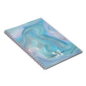 Blauw kristal marmer Iridescent Agate Notitieboek (Rechterzijde)