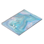 Blauw kristal marmer Iridescent Agate Notitieboek (Linkerzijde)