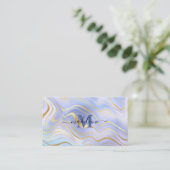 Blauw Kristal marmer Iridescent Agate Outstanding Visitekaartje (Staand voorkant)