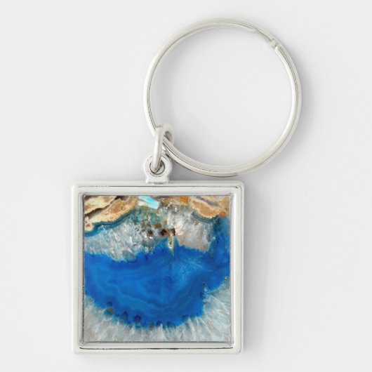 blauw kristal sleutelhanger (Voorkant)